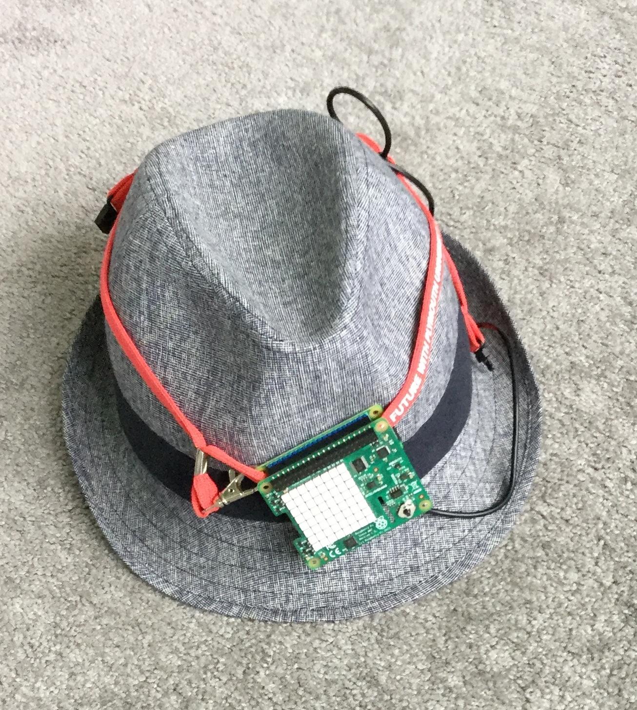 The Trill-Pi: using an old lanyard to hold the sense hat on